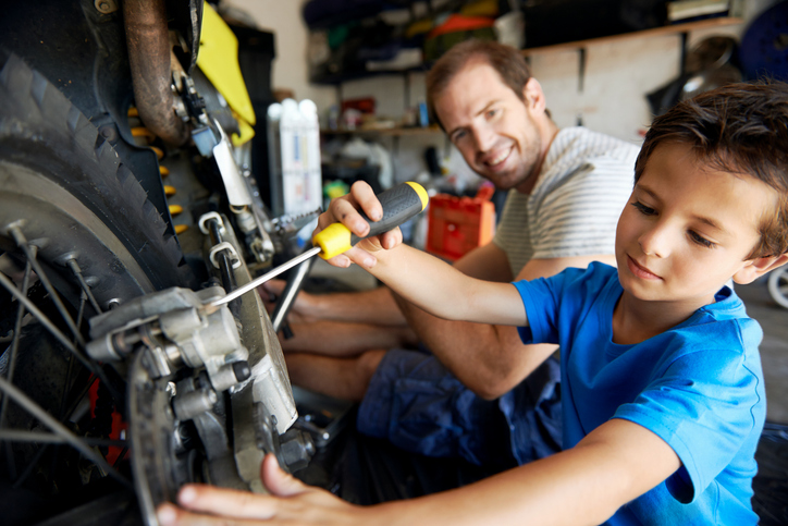 helping dad with tools